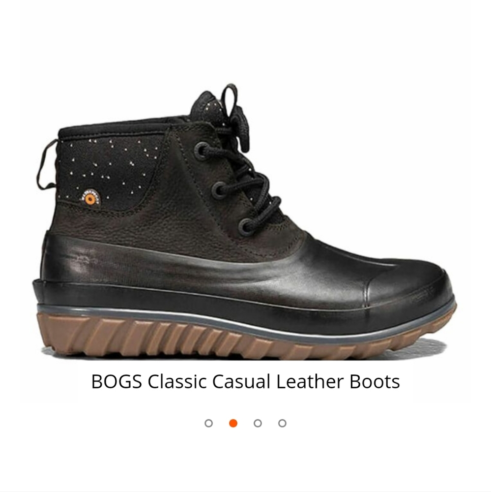 Bogs Classic casual boots waterproof fall winter leather lace black,10